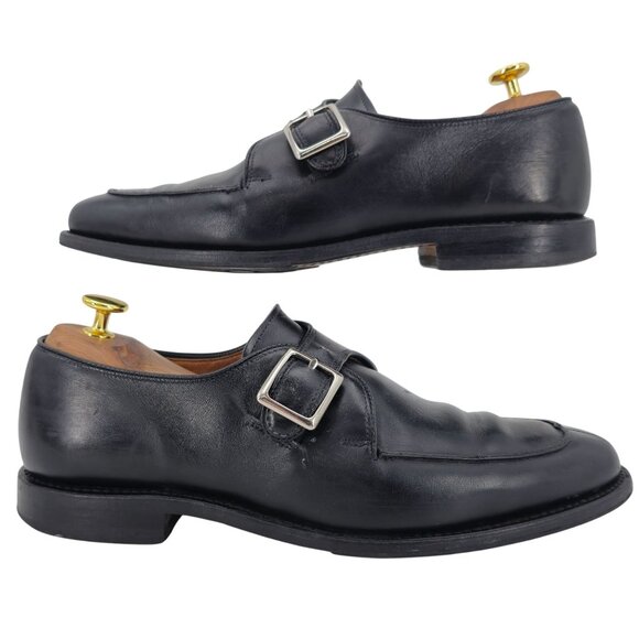 Allen Edmonds Men's 9B Black Calf Leather Dress Shoes Thayer Monk Strap Loafers - Picture 4 of 13